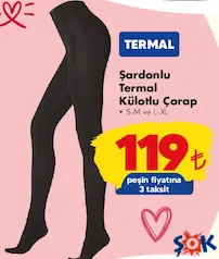 ŞARDONLU TERMAL KÜLOTLU ÇORAP fiyat ve kampanya bilgisi